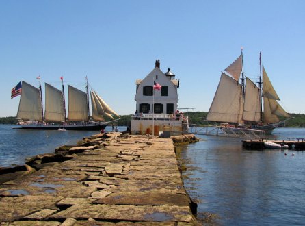 Rockland Breakwater Lighthouse in Rockland Harbor, Maine