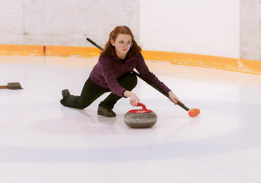 Young woman curling