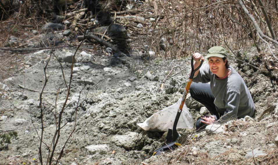 Malley Weber, Maine potter, harvesting wild Maine clay -- Mud Season Fun and Survival