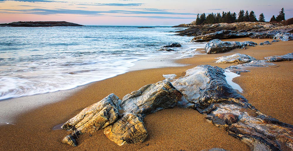 The beach at Reid State Park in Georgetown, Maine