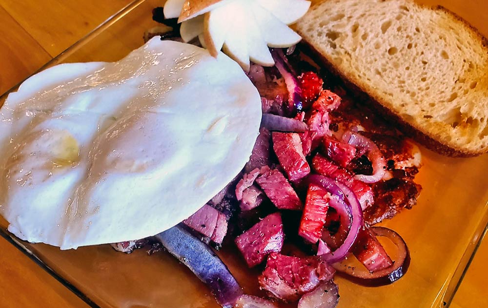 Corned beef hash at Coastal Cafe and Bakery in Searsport, Maine