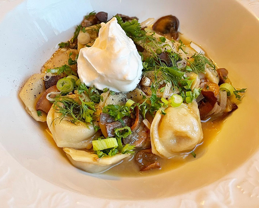 Preserved Matsutake Pelmeni at Sammy's Deluxe in Rockland, Maine