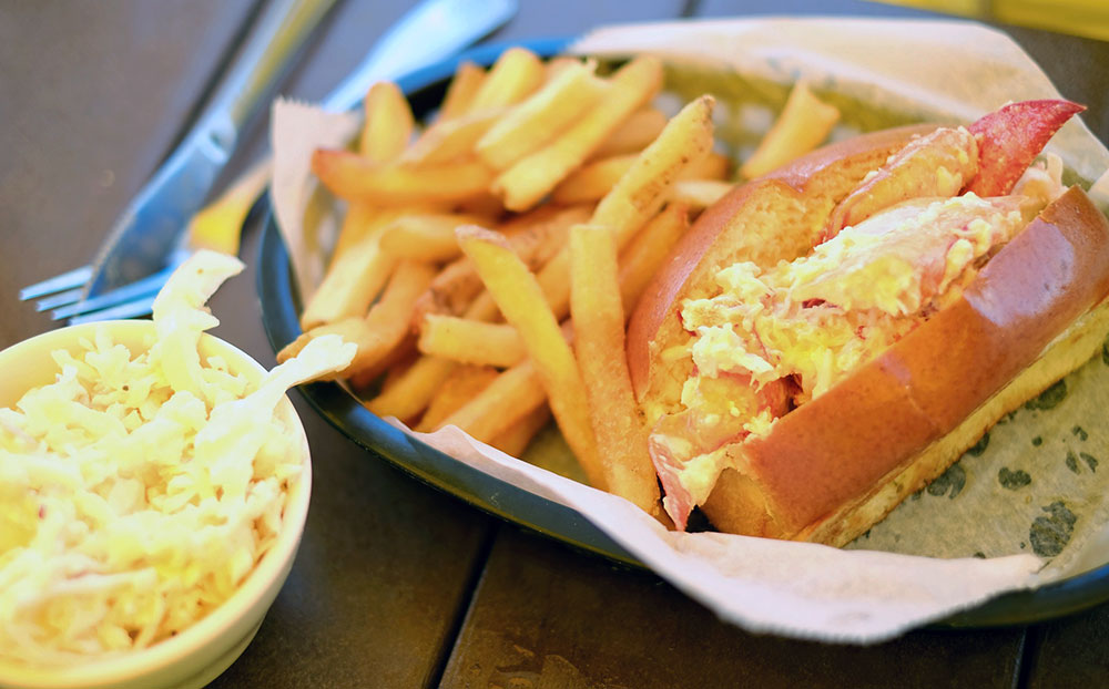 Lobster Roll at The Dip Net in Port Clyde, Maine