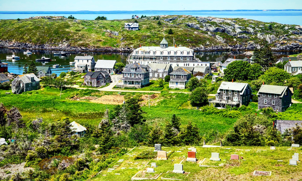 Aerial view of Monhegan Island, Monhegan, Maine