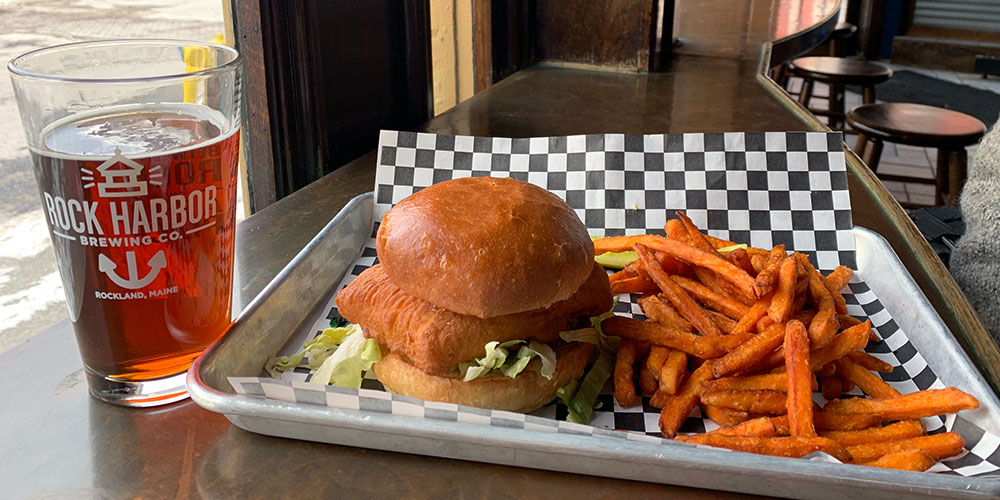 Lunch at Rock Harbor Brewing Co., Rockland, Maine