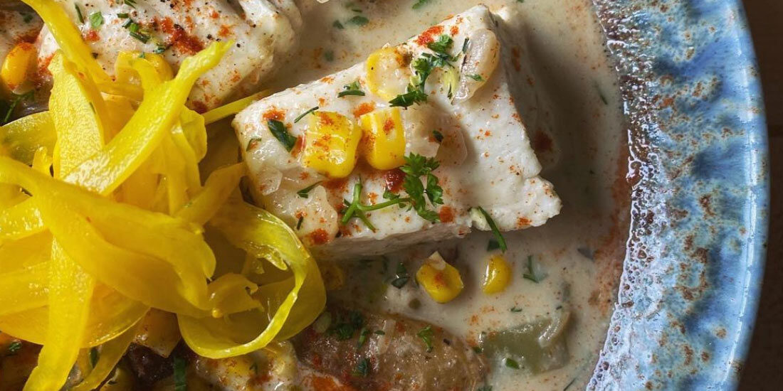 Halibut chowder at Fresh & Co. in Camden, Maine