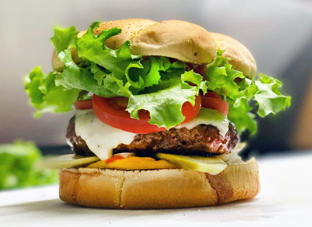 Burger at Owls Head General Store in Owls Head, Maine