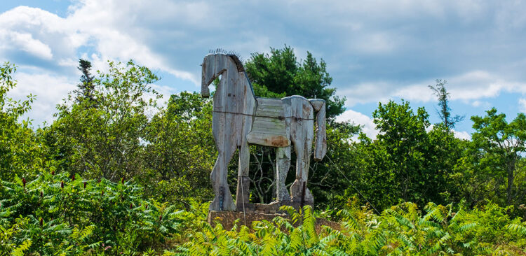 Horse sculpture, Langlais Art Preserve, Cushing, Maine