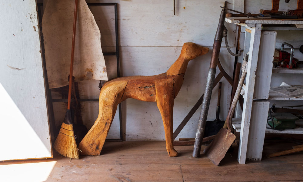 Barn workshop at Langlais Art Preserve, Cushing, Maine