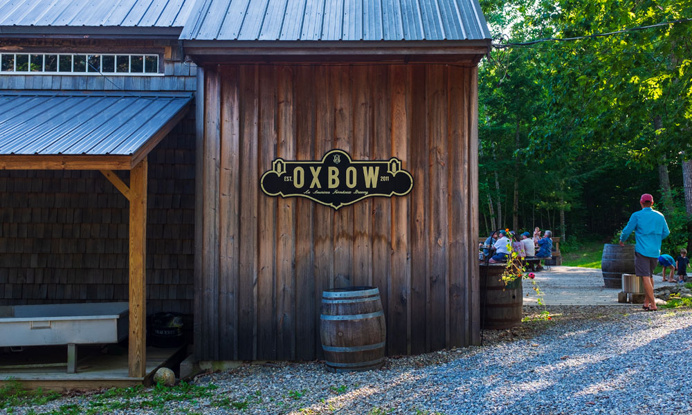 Building and sign at Oxbow Brewing, Newcastle, Maine