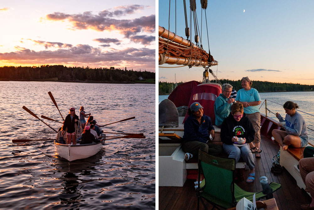 Evening start to a cruise on The Angelique windjammer