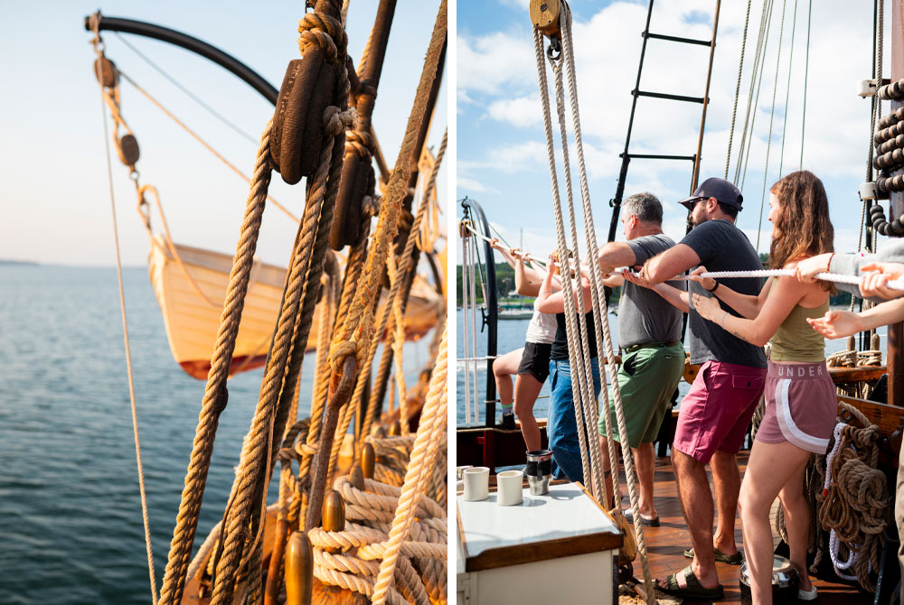 On the deck of The Angelique windjammer