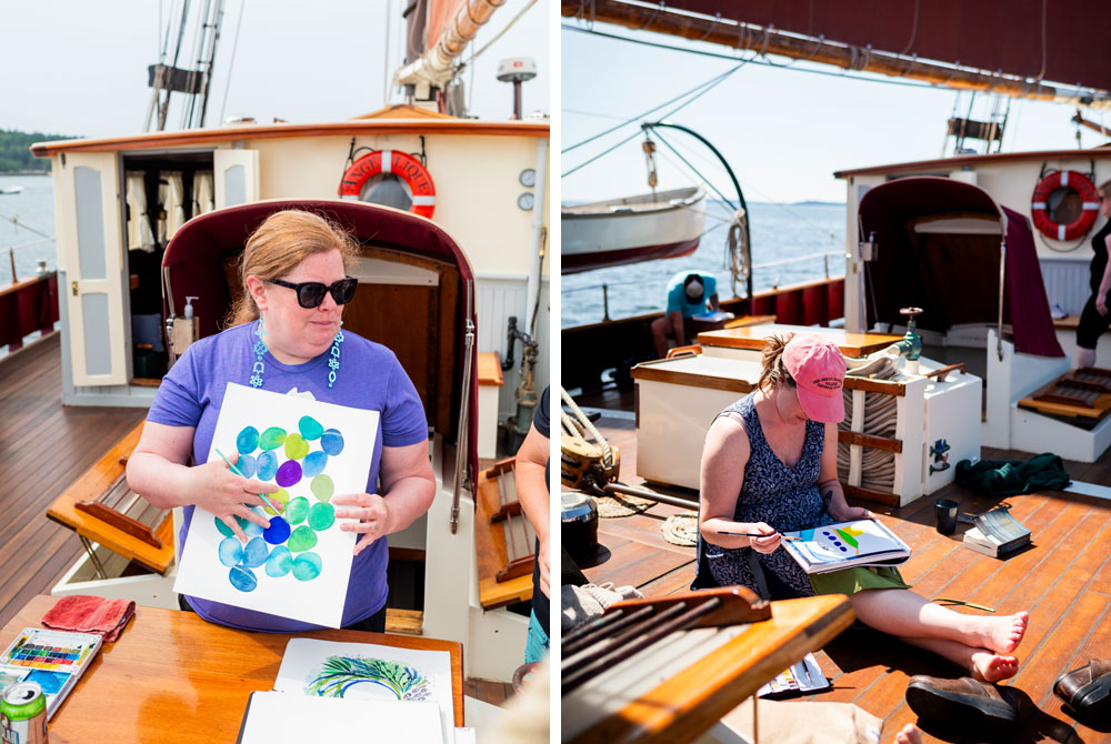 Painting on the deck of The Angelique windjammer