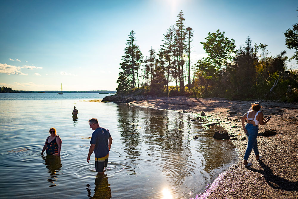 Swim by the shore