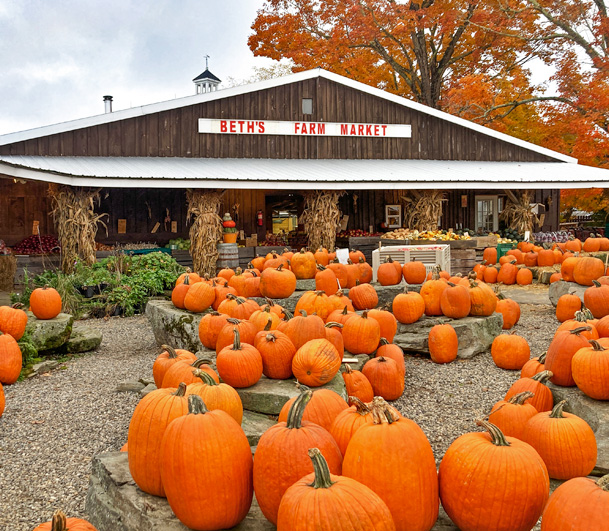 Pumpkins at Beth's Farm Market in Warren, Maine