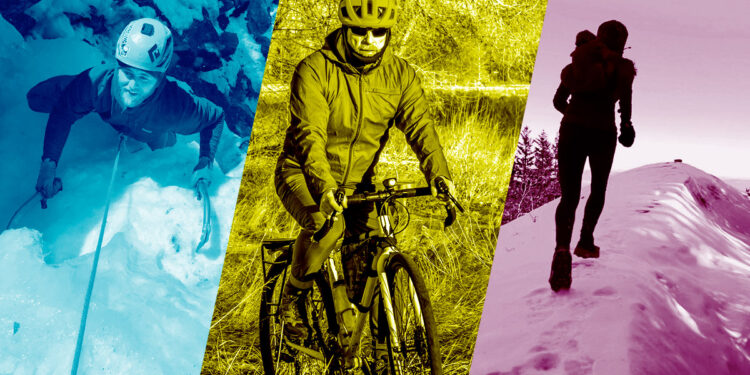 Ice climbing, gravel grinding, and trail running in the MidCoast, outdoor winter adventure