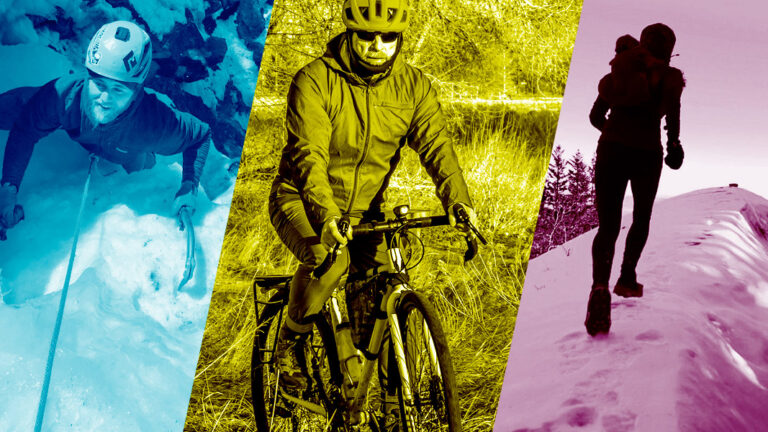 Ice climbing, gravel grinding, and trail running in the MidCoast, outdoor winter adventure