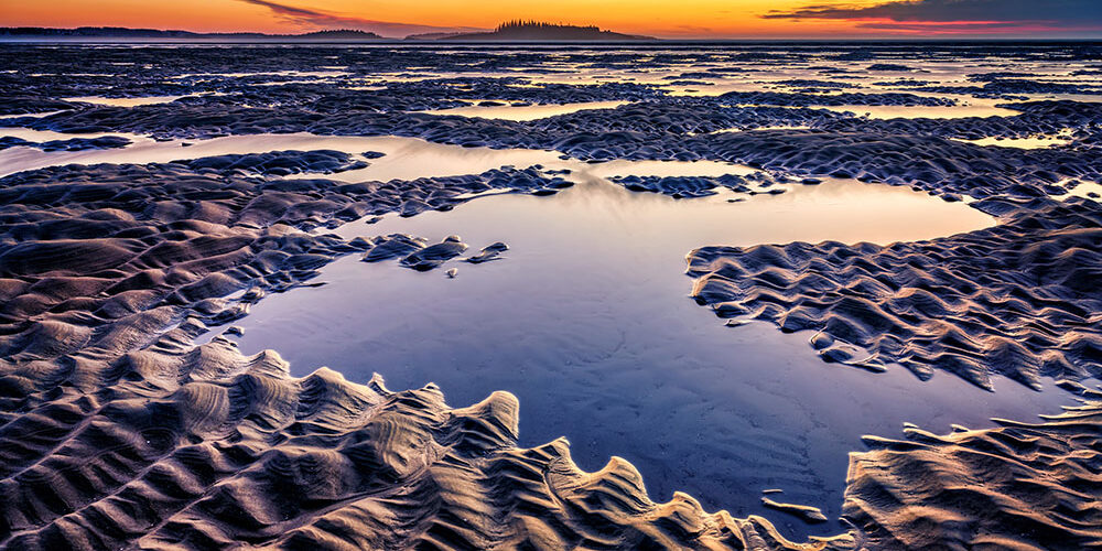 twilight at Popham Beach, Phippsburg, Maine