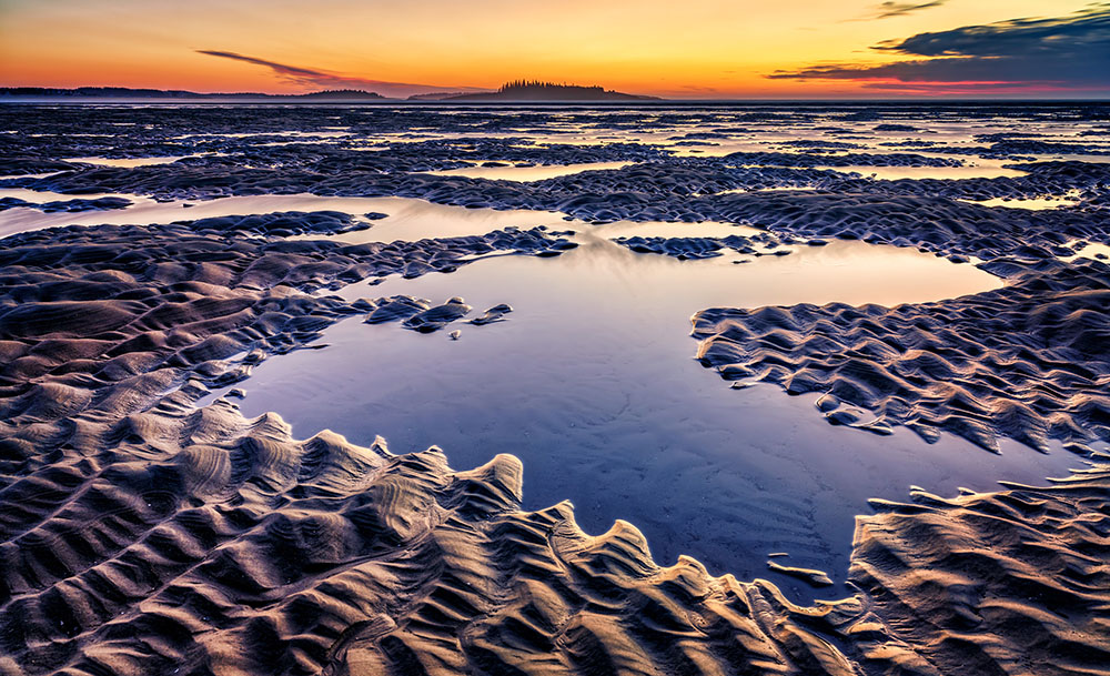 twilight at Popham Beach, Phippsburg, Maine