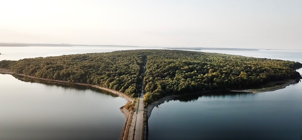 Aerial view of Sears Island, Searsport, Maine