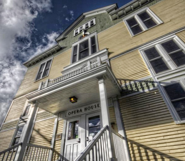Boothbay Opera House exterior in Boothbay, Maine, photo by Frank Grace
