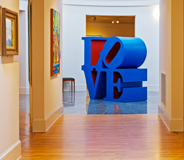 Love sculpture by Robert Indiana at The Farnsworth Art Museum, Rockland, Maine