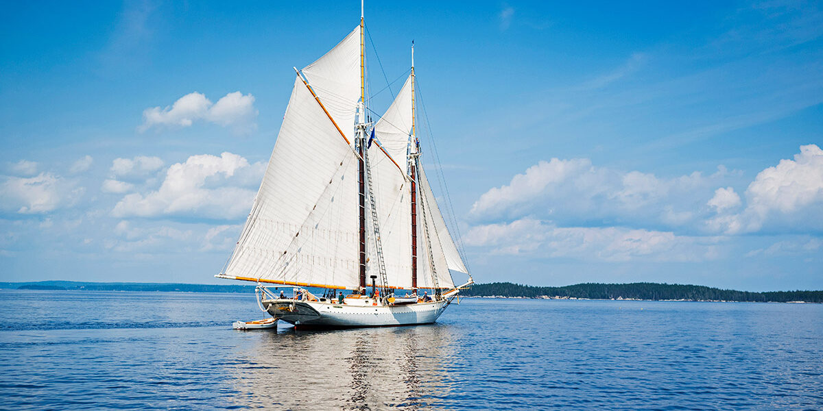 Windjammer off the coast of MidCoast Maine