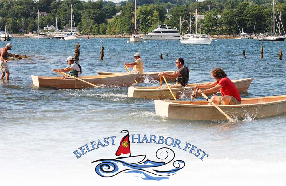 People in rowboats, Belfast Harbor Fest logo