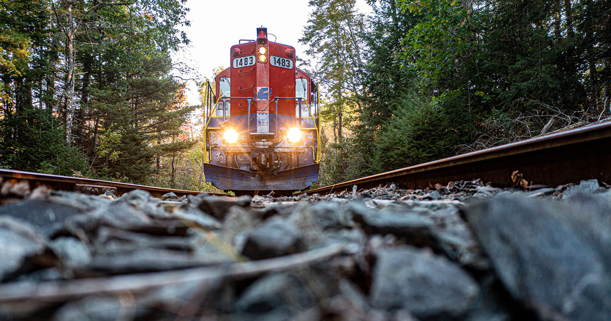 Fall foliage Train Rides from Unity, Maine, on the the Belfast and Moosehead Lake Railroad