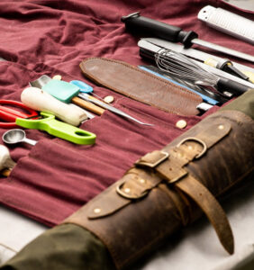 Weft and Warp knife roll, Topsham, Maine