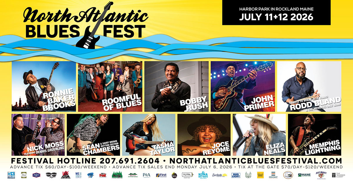 North Atlantic Blues Fest, July 11 & 12, 2026, in Rockland Maine
